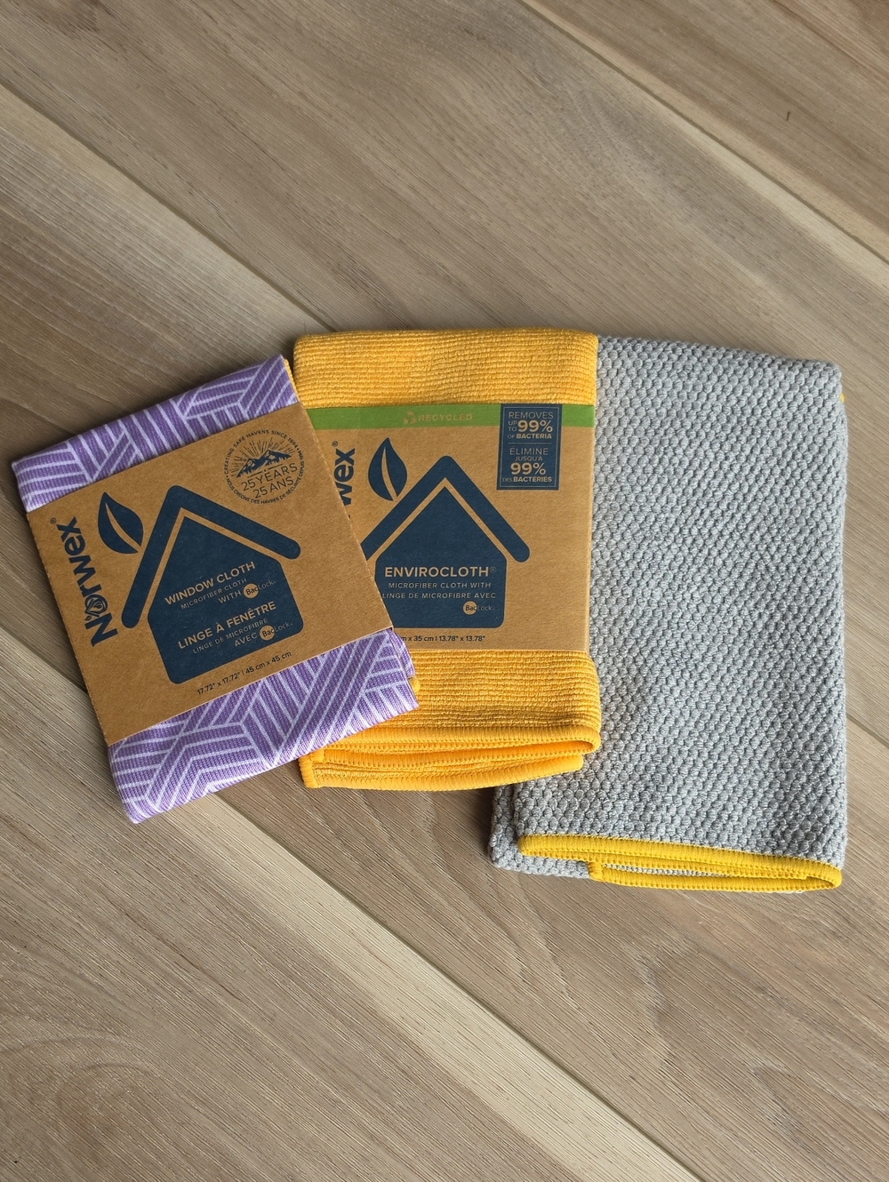 NWT Norwex Cleaning Cloth Trio - Yellow, Gray, Purple